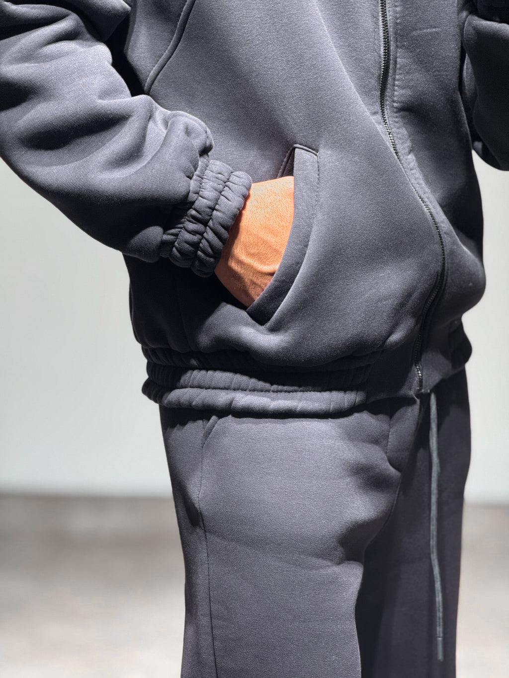 Ensemble Zippé en Coton anthracite