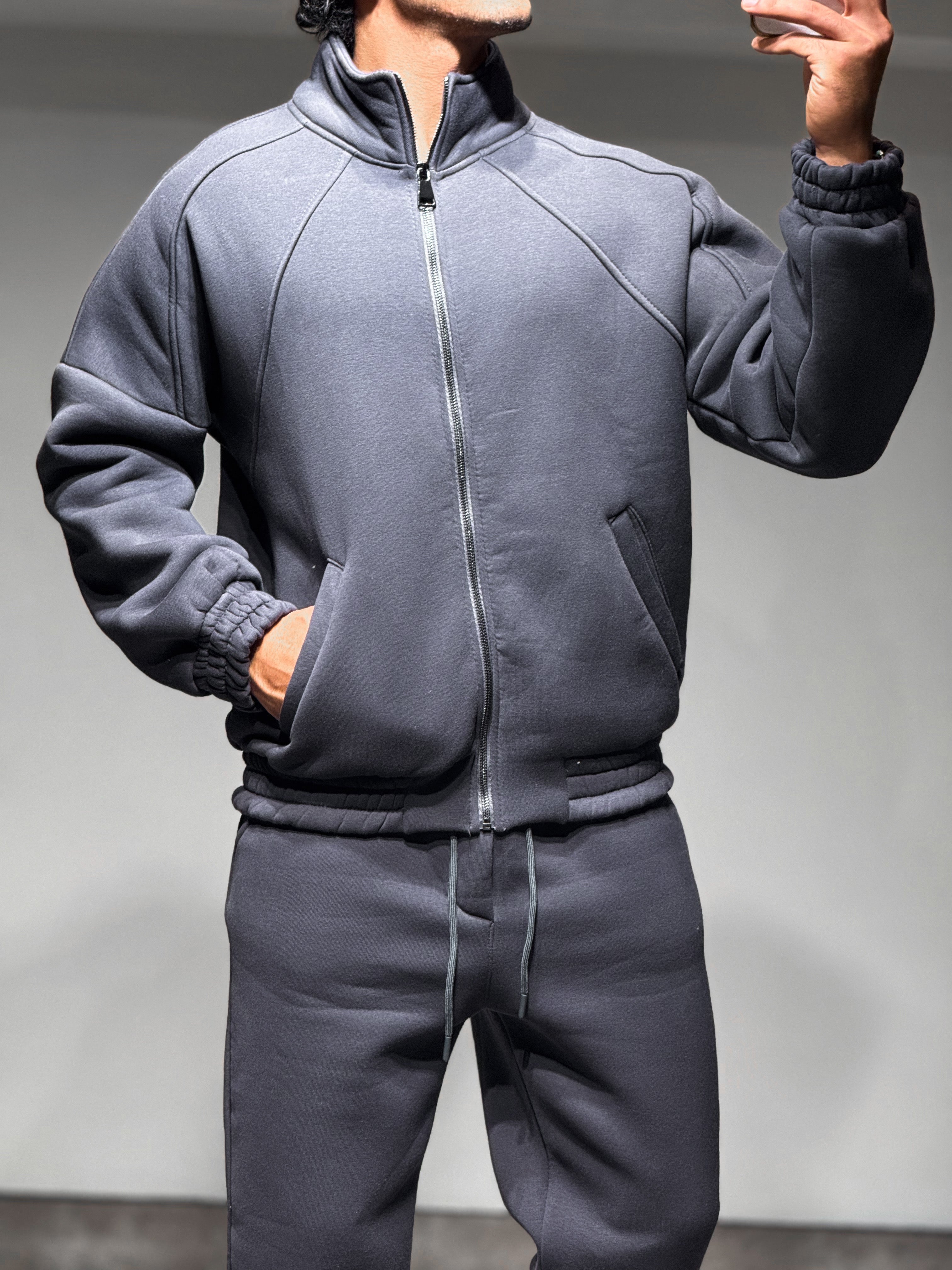 Ensemble Zippé en Coton anthracite