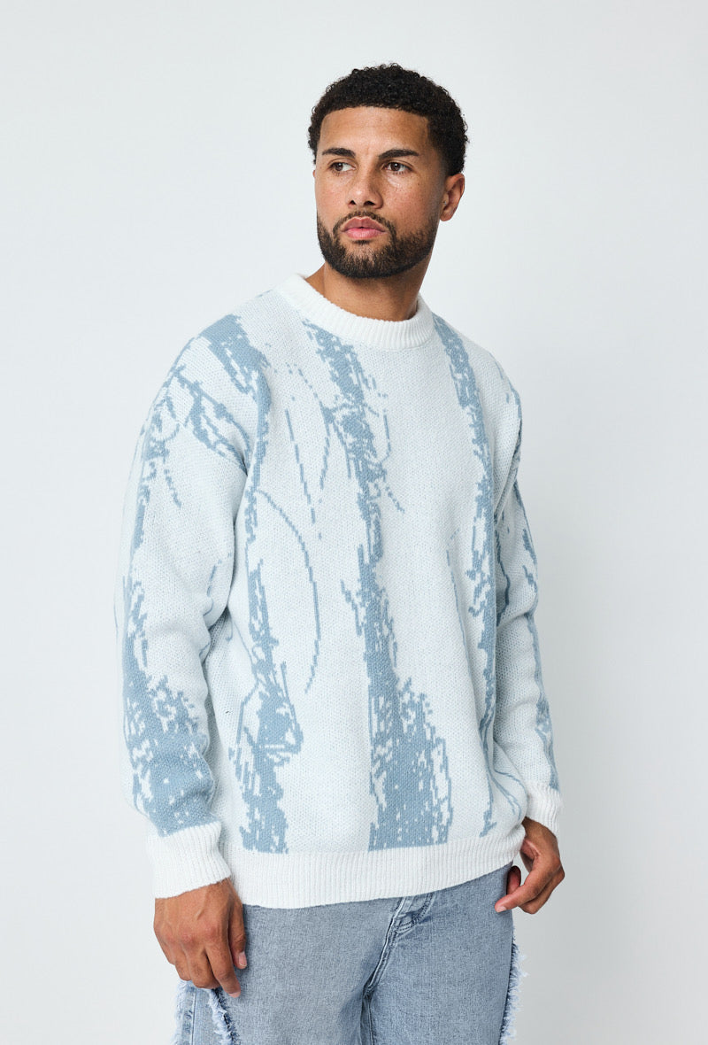 Pull Motif Strié Ice