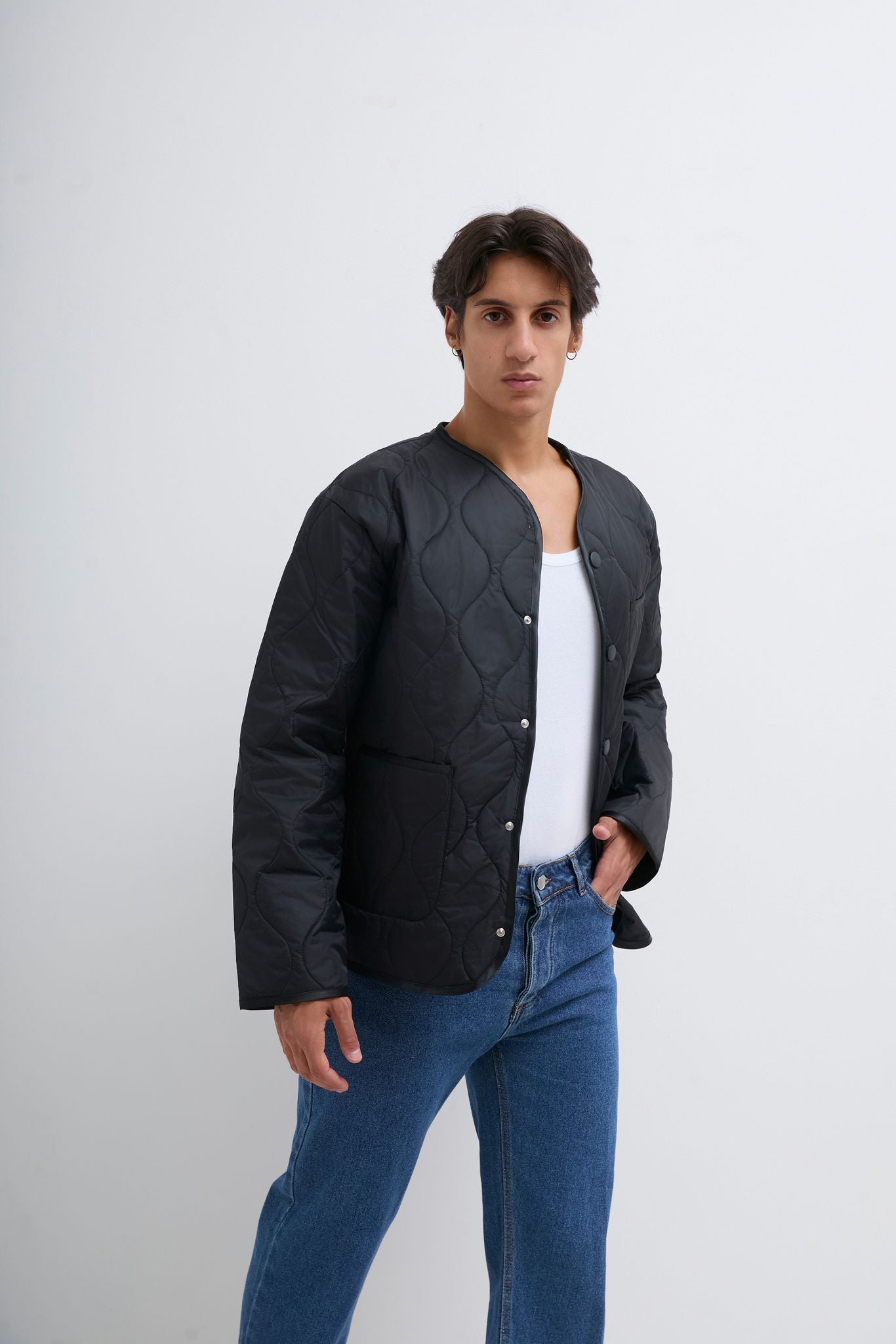 Veste matelassée sans col